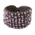Amethyst wristband bracelet, 'Life in Pai' - Hand Crocheted Brown Wristband with Amethyst and Brass (image 2a) thumbail