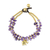 Brass and quartz beaded bracelet, 'Violet Elephant' - Thai Purple Quartz Beaded Elephant Charm Bracelet thumbail