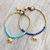 Lapis lazuli beaded bracelets, 'Stylish Elephants' (pair) - Brass Beaded Bracelets with Lapis Lazuli and Calcite (Pair) (image 2) thumbail