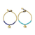 Lapis lazuli beaded bracelets, 'Stylish Elephants' (pair) - Brass Beaded Bracelets with Lapis Lazuli and Calcite (Pair) thumbail