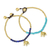 Lapis lazuli beaded bracelets, 'Stylish Elephants' (pair) - Brass Beaded Bracelets with Lapis Lazuli and Calcite (Pair)