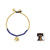 Lapis lazuli beaded bracelets, 'Stylish Elephants' (pair) - Brass Beaded Bracelets with Lapis Lazuli and Calcite (Pair) (image 2j) thumbail