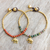 Jasper beaded bracelets, 'Stylish Elephants' (pair) - Jasper and Elephant Charm on Pair of Brass Beaded Bracelets (image 2) thumbail