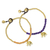 Beaded bracelets, 'Stylish Elephants' (pair) - Elephant Theme Brass Bracelets with Orange and Violet Gems (image 2b) thumbail
