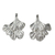 Sterling silver flower earrings, 'Ginkgo Inspired' - Sterling Silver Leaf Shaped Button Earrings from Thailand thumbail