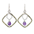 Gold plated amethyst dangle earrings, 'Dichotomy' - Gold Plated and Sterling Silver Earrings with Amethyst thumbail