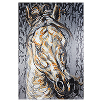 'Golden Impression' (2014) - Original Palomino Horse Painting in Acrylic on Canvas