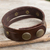 Men's leather wristband bracelet, 'Rustic Brown' - Thai Handmade Brown Leather Bracelet for Men (image 2b) thumbail