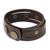 Men's leather wristband bracelet, 'Rustic Brown' - Thai Handmade Brown Leather Bracelet for Men (image 2c) thumbail