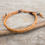Men's leather braided bracelet, 'Friends and Brothers' - Men's Braided Light Brown Leather Bracelet from Thailand (image 2) thumbail