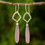 Sterling silver dangle earrings, 'Empowered' - Fair Trade Sterling Silver Earrings with Pink Chalcedony (image 2) thumbail