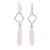 Sterling silver dangle earrings, 'Empowered' - Fair Trade Sterling Silver Earrings with Pink Chalcedony thumbail