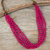 Wood beaded necklace, 'Pink Muse' - Hot Pink Wood Beaded Necklaced Handcrafted in Thailand (image 2) thumbail