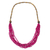 Wood beaded necklace, 'Pink Muse' - Hot Pink Wood Beaded Necklaced Handcrafted in Thailand thumbail