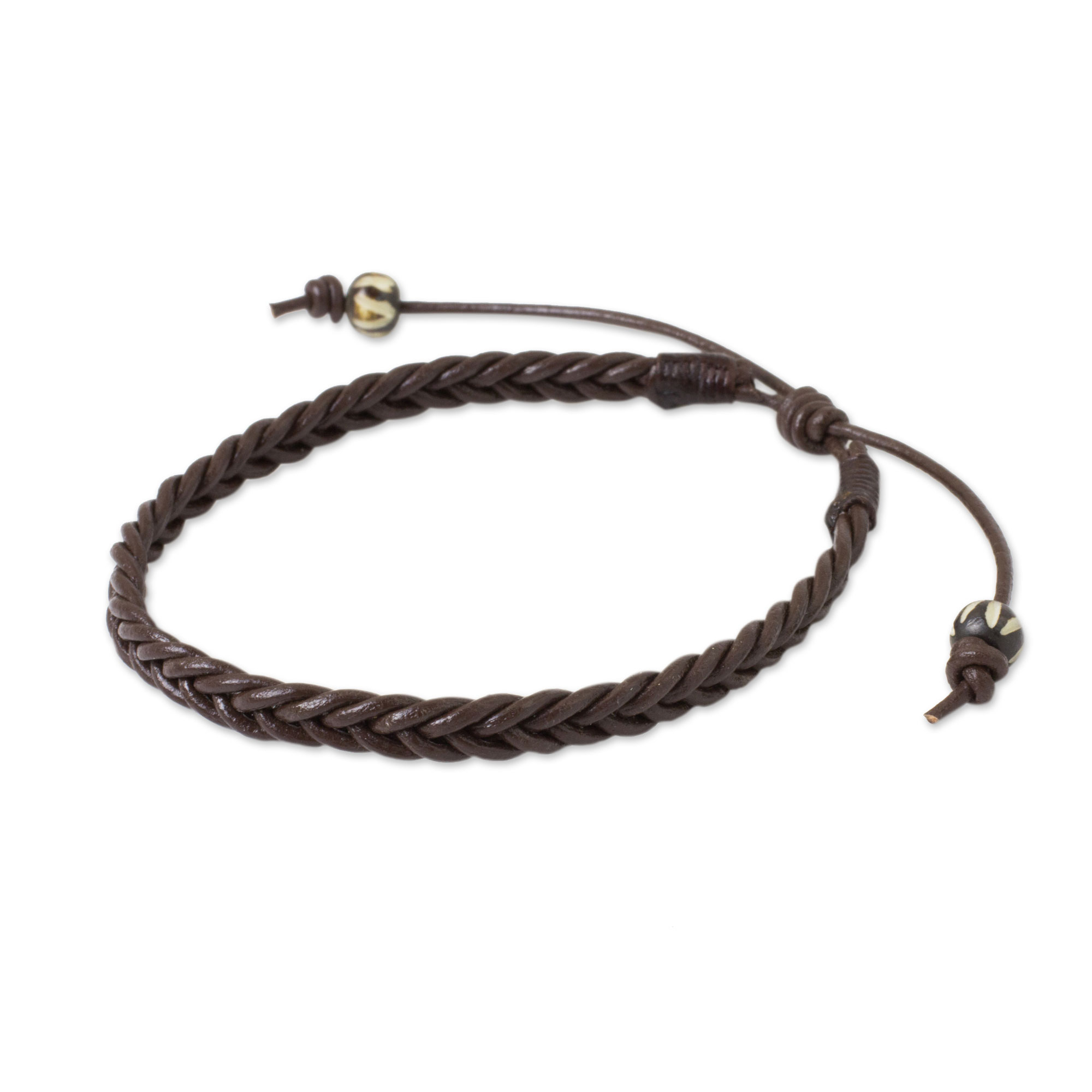 Braid Leather Bracelet, Leather Braided Rope Bracelet
