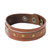 Men's leather wristband bracelet, 'Rustic Russet' - Fair Trade Thai Russet Brown Leather Bracelet for Men (image 2a) thumbail