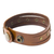 Men's leather wristband bracelet, 'Rustic Russet' - Fair Trade Thai Russet Brown Leather Bracelet for Men (image 2b) thumbail