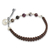 Leather and tourmaline beaded bracelet, 'Fantasy Eclipse' - Leather Tourmaline and Silver Beaded Bracelet (image 2b) thumbail