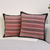 Cotton cushion covers, 'Enchanted Thai Orchids' (pair) - Handwoven Thai Cushion Covers in Pink and Red (Pair)
