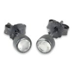 Moonstone stud earrings, 'Snow Glow' - Sterling Silver Stud Earrings with Faceted Moonstone