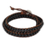 Onyx wrap bracelet, 'Surin Night' - Onyx and Leather Wrap Bracelet with Hill Tribe Silver Clasp thumbail