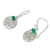 Sterling silver dangle earrings, 'Green Harvest Moon' - Sterling Silver Artisan Crafted Earrings with Green Onyx (image 2b) thumbail