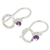 Amethyst dangle earrings, 'Rustic Modern' - Artisan Crafted Sterling Silver Earrings with Amethyst (image 2b) thumbail