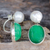 Cultured pearl and quartz drop earrings, 'Moonlit Iridescence' - White Pearls and Green Quartz Earrings from Thailand (image 2) thumbail