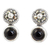 Onyx and marcasite drop earrings, 'Lanna Eclipse' - Onyx Marcasite Earrings in Sterling Silver Vintage Style thumbail