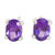 Amethyst stud earrings, 'Sparkling' - Amethyst Stud Earrings Sterling Silver Thai Jewelry