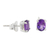 Amethyst stud earrings, 'Sparkling' - Amethyst Stud Earrings Sterling Silver Thai Jewelry (image 2b) thumbail