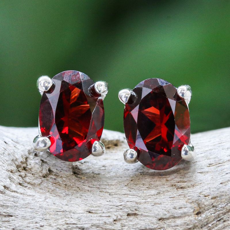 Chickadee Earrings, Garnets, Bird Jewelry, Garnet buy Jewelry, Wild Bird, Chickadee Jewelry, Sterling Silver Jewelry