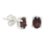 Garnet stud earrings, 'Sparkling' - Garnet Stud Earrings Sterling Silver Thai Jewelry (image 2c) thumbail