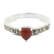 Marcasite and onyx band ring, 'True Love Sparkle' - Thai Silver and Marcasite Ring with a Red Onyx Heart thumbail