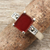 Onyx and marcasite cocktail ring, 'Rose Wine' - Thai Marcasite and Red Onyx Cocktail Ring (image 2b) thumbail