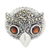 Marcasite and garnet cocktail ring, 'Owl Sparkles' - Owl Theme Handcrafted Marcasite and Garnet Cocktail Ring (image 2c) thumbail
