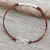 Leather and sterling silver bracelet, 'Infinite Friendship in Brown' - Sterling Silver and Brown Leather Bracelet from Thailand (image 2) thumbail