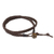 Men's tiger's eye and leather wrap bracelet, 'Double Chocolate' - Hand Braided Brown Leather Mens Wrap Bracelet (image 2b) thumbail