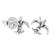 Sterling silver stud earrings, 'Fleur-de-lis' - Thailand Fleur de Lis Sterling Silver Stud Earrings (image 2b) thumbail