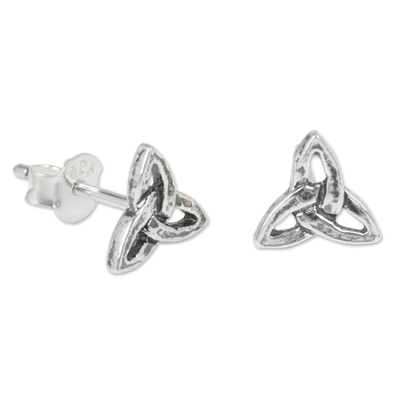 Ohrstecker aus Sterlingsilber - Handgefertigte Ohrringe aus Sterlingsilber mit keltischem Dreifaltigkeitsknoten