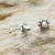 Sterling silver stud earrings, 'Acorn Star' - Acorn Theme Fair Trade Silver Stud Earrings thumbail