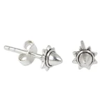 Sterling silver stud earrings, 'Acorn Star' - Acorn Theme Fair Trade Silver Stud Earrings