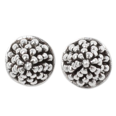 Sterling silver stud earrings, 'Shining Berry' - Fair Trade Silver Berry Theme Stud Earrings
