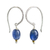 Kyanite dangle earrings, 'Accents' - Kyanite on Sterling Silver Hook Earrings with 24k Gold Beads thumbail