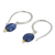 Kyanite dangle earrings, 'Accents' - Kyanite on Sterling Silver Hook Earrings with 24k Gold Beads (image 2b) thumbail