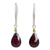 Gold accent garnet dangle earrings, 'Effortless Glam' - Garnet Gold Accent Artisan Crafted Silver Earrings (image 2a) thumbail
