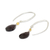 Gold accent garnet dangle earrings, 'Effortless Glam' - Garnet Gold Accent Artisan Crafted Silver Earrings (image 2b) thumbail