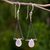 Pink chalcedony dangle earrings, 'Justice' - Artisan Crafted Pink Chalcedony Dangle Earrings (image 2) thumbail