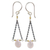 Pink chalcedony dangle earrings, 'Justice' - Artisan Crafted Pink Chalcedony Dangle Earrings