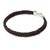 Braided leather bracelet, 'Assertive in Brown' - Thai Brown Leather Braided Bracelet with Silver Clasp thumbail